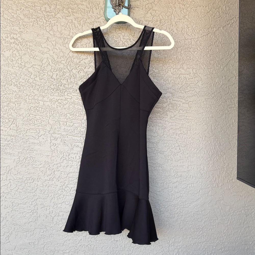 G by Guess Black Mesh Detail Mini Dress